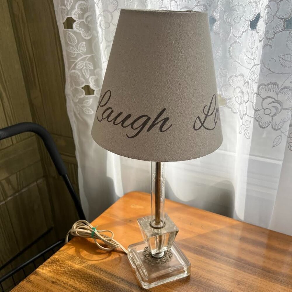 Lamp with Live Laugh Love Lamp Shade